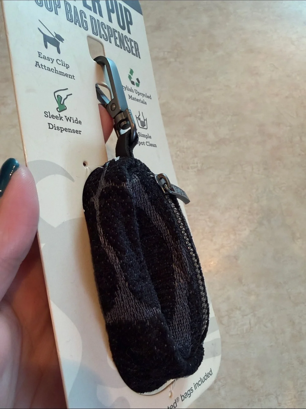P.L.A.Y. Proper Pup Poop Bag Dispenser -Color Black Giraffe/Sangria